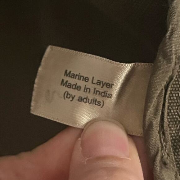 Marine Layer Gracey Embroidered Chore Coat Cotton Jacket Military Olive Green S - Picture 8 of 9